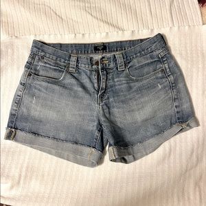 J Crew Factory size 30 Distressed Stretch Rolled Cuff Jean Shorts